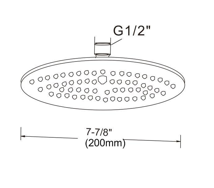 200mm Shower Head Round 304SS Electroplated Matte Black Finish Deals499