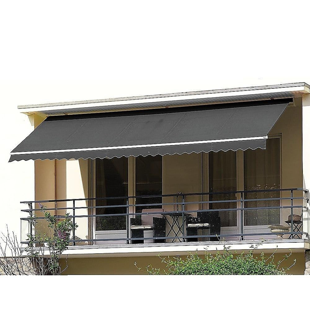 Outdoor Folding Arm Awning Retractable Sunshade Canopy Grey 4.0m x 3.0m Deals499