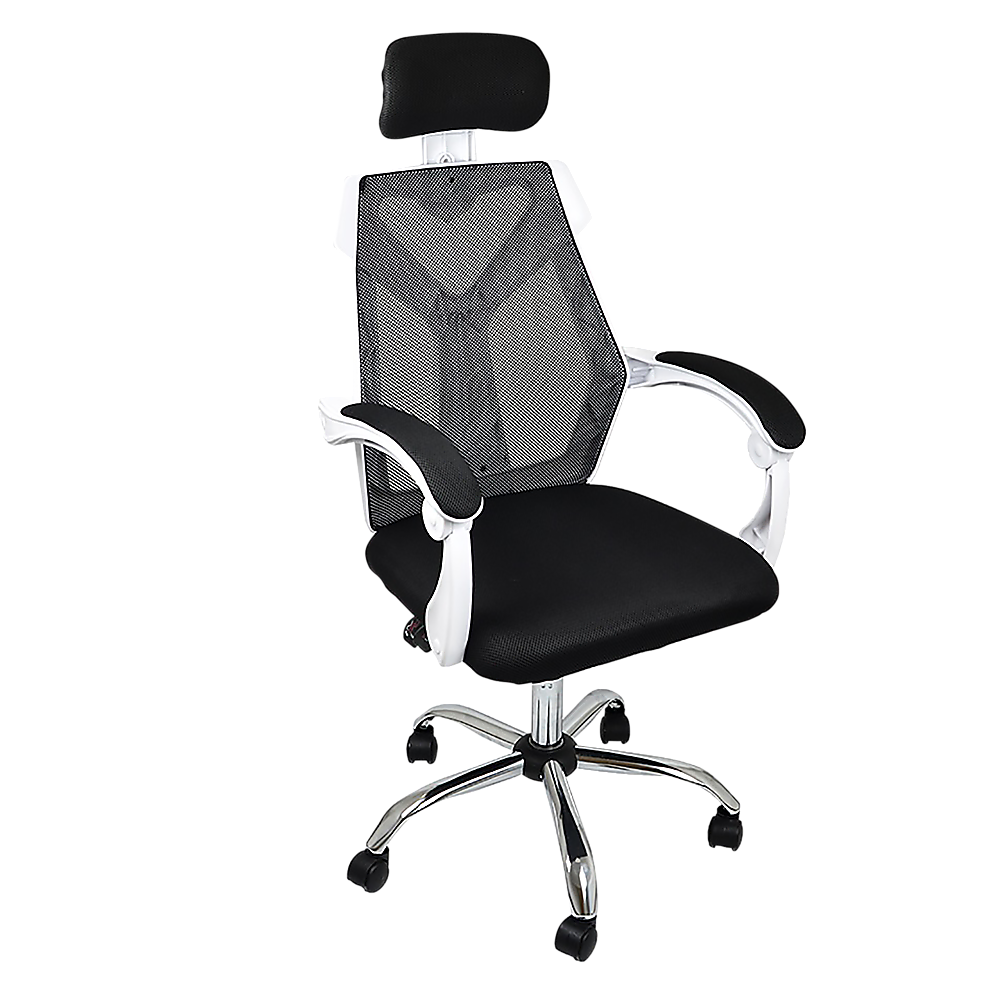 Office Chair Gaming Computer Chairs Mesh Back Foam Seat - White Deals499