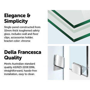 800 x 2100mm Frameless 10mm Safety Glass Shower Screen Deals499
