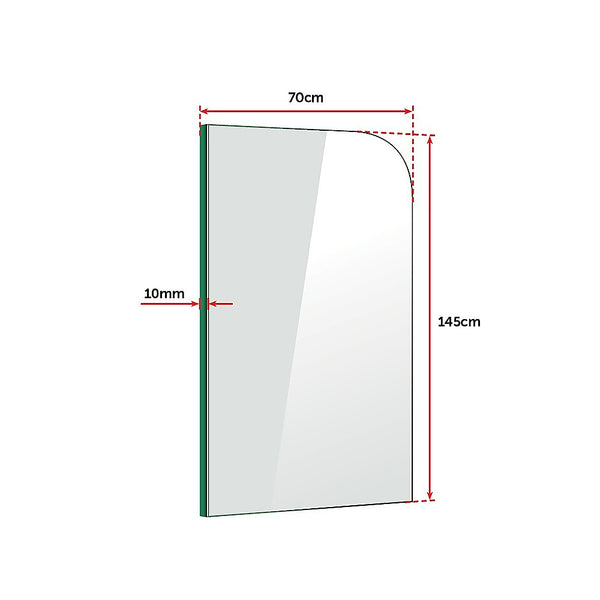 700 x 1450mm Frameless Bath Panel 10mm Glass Shower Screen By Della Francesca Deals499