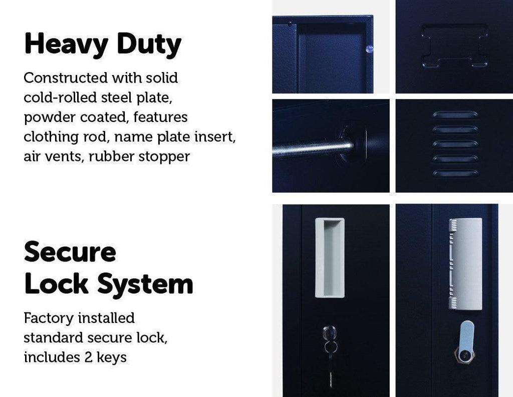 Standard Lock  One-Door Office Gym Shed Clothing Locker Cabinet Black Deals499
