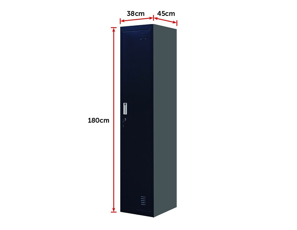 Standard Lock  One-Door Office Gym Shed Clothing Locker Cabinet Black Deals499