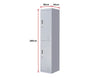 3-Digit Combination Lock 2-Door Vertical Locker for Office Gym Shed School Home Storage Grey Deals499