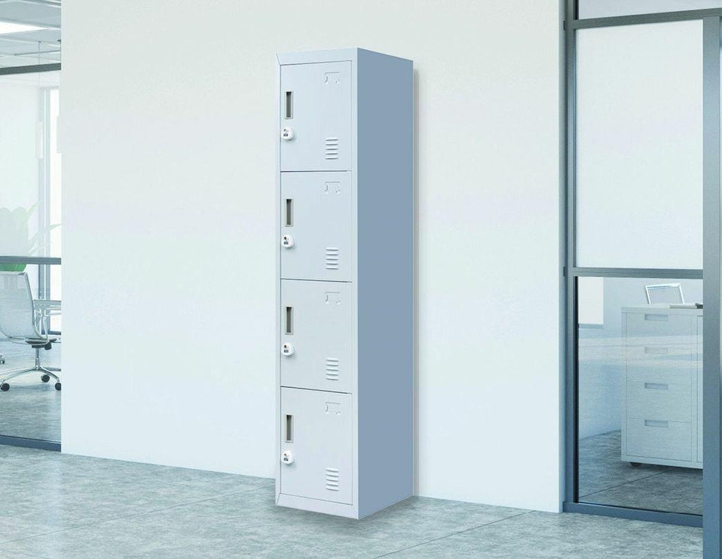 3-digit Combination Lock 4 Door Locker for Office Gym Grey Deals499