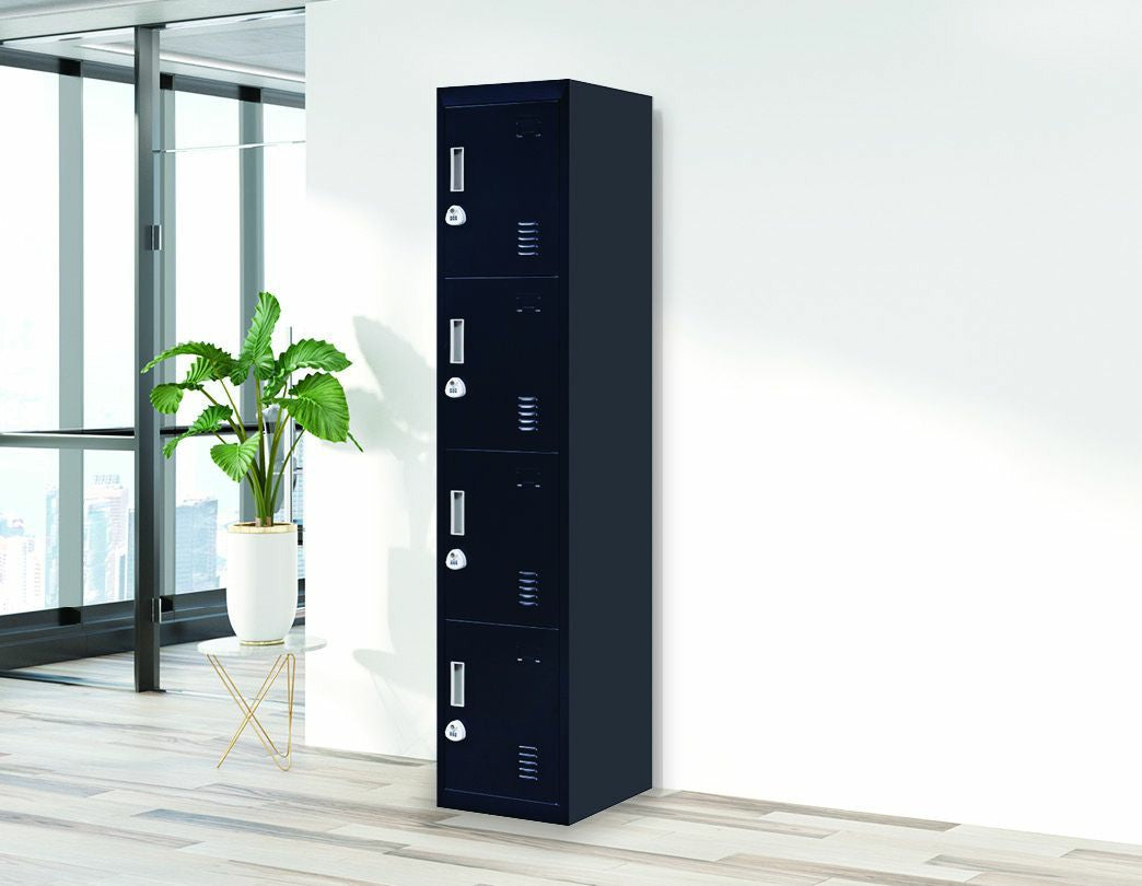 3-digit Combination Lock 4 Door Locker for Office Gym Black Deals499