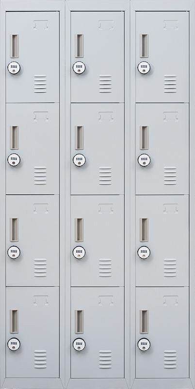 4-Digit Combination Lock 12 Door Locker for Office Gym - Light Grey Deals499