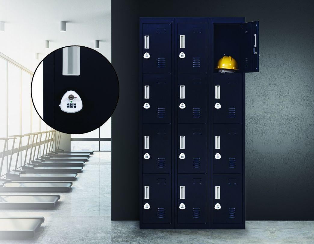 3-digit Combination Lock 12 Door Locker for Office Gym - Black Deals499