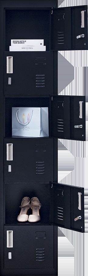 Padlock-operated Lock 6-Door Locker for Office Gym Shed School Home Storage Black Deals499