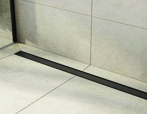 1000mm Tile Insert Bathroom Shower Black Grate Drain w/Centre outlet Floor Waste Deals499