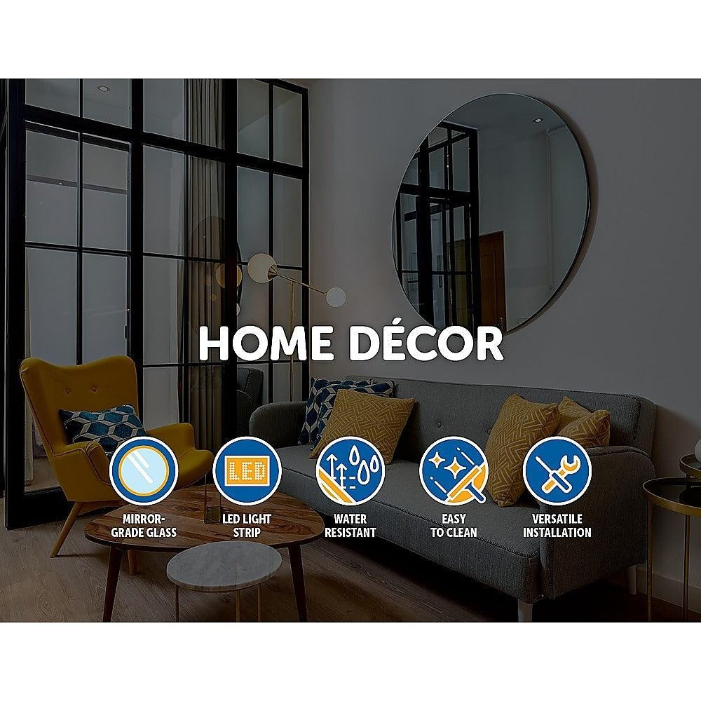 80cm LED Wall Mirror Bathroom Mirrors Light Decor Round Deals499