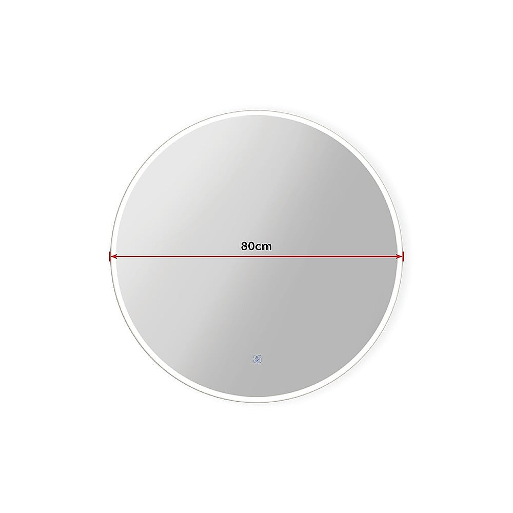 80cm LED Wall Mirror Bathroom Mirrors Light Decor Round Deals499