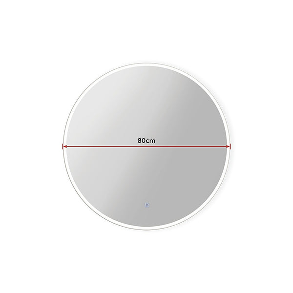 80cm LED Wall Mirror Bathroom Mirrors Light Decor Round Deals499