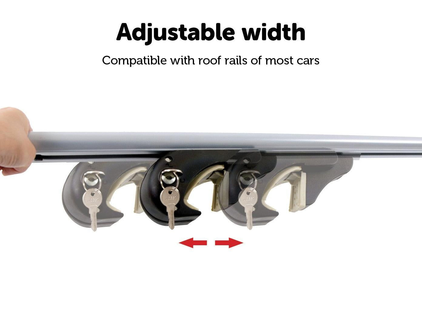 Universal Car Top Roof Rail Rack Cross Bar Aluminium Lockable 1350MM Deals499