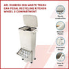 42L Rubbish Bin Waste Trash Can Pedal Recycling Kitchen Wheel 2 Compartment Deals499