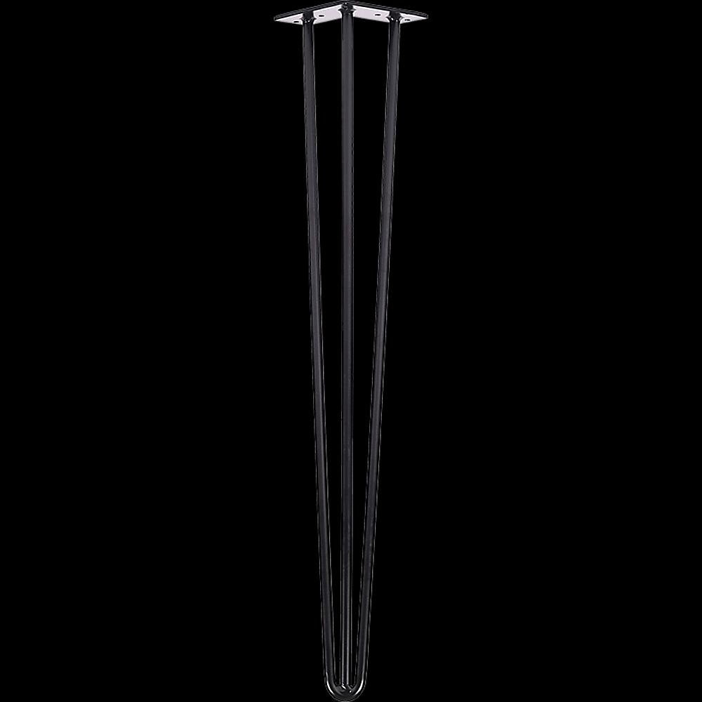 Set of 4 Industrial 3 - Rod Retro Hairpin Table Legs 12mm Steel Bench Desk - 71cm Black Deals499