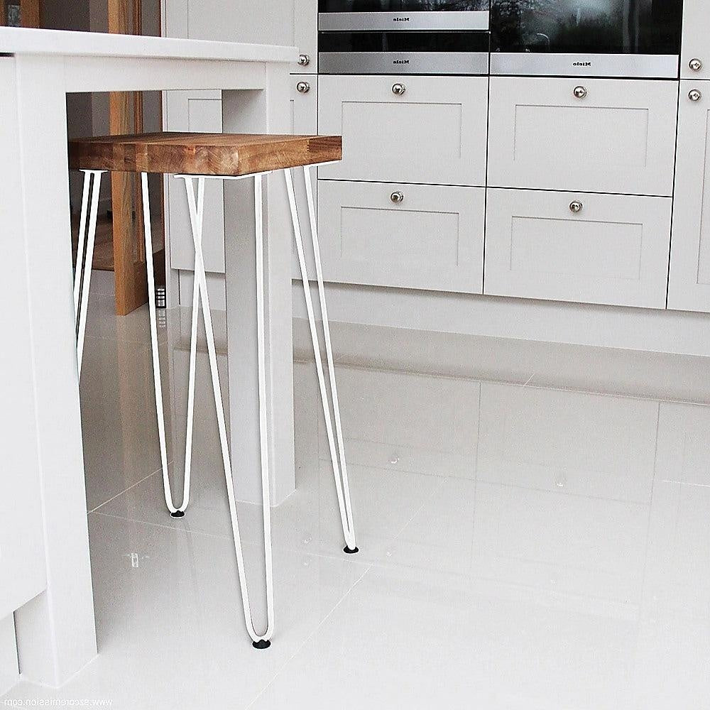 Set of 4 Industrial Retro Hairpin Table Legs 12mm Steel Bench Desk - 71cm White Deals499