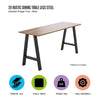 2x Rustic Dining Table Legs Steel Industrial Vintage 71cm - Black Deals499