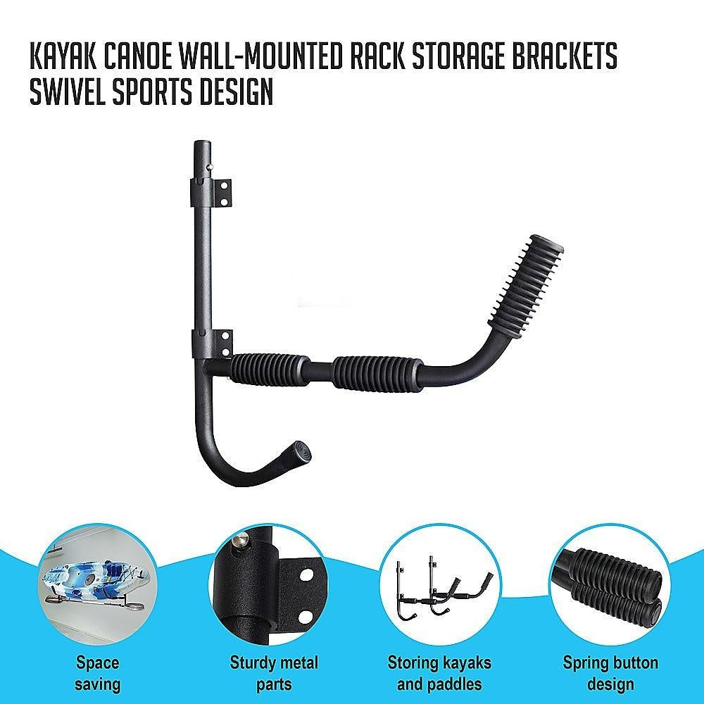 Kayak Canoe Wall-Mounted Rack Storage Brackets Swivel Sports Design Deals499