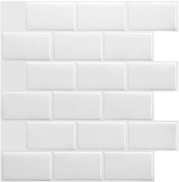 Tiles 3D Peel and Stick Wall Tile Hexagon White (30cm x 30cm x 10 sheets) Deals499
