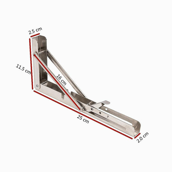 2x 10" Stainless Steel Folding Table Bracket Shelf Bench 50kg Load Heavy Duty Deals499