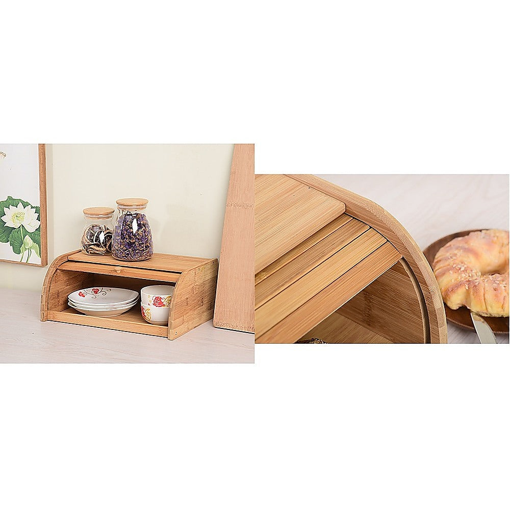 Bamboo Bread Bin Storage Box Kitchen Loaf Pastry Container Deals499
