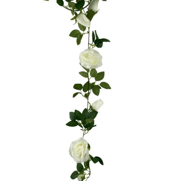 Artificial White Rose Garland 190cm Deals499