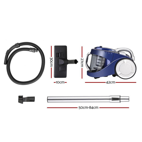 Devanti Vacuum Cleaner Bagless Cyclone Cyclonic Vac Home Office Car 2200W Blue Deals499