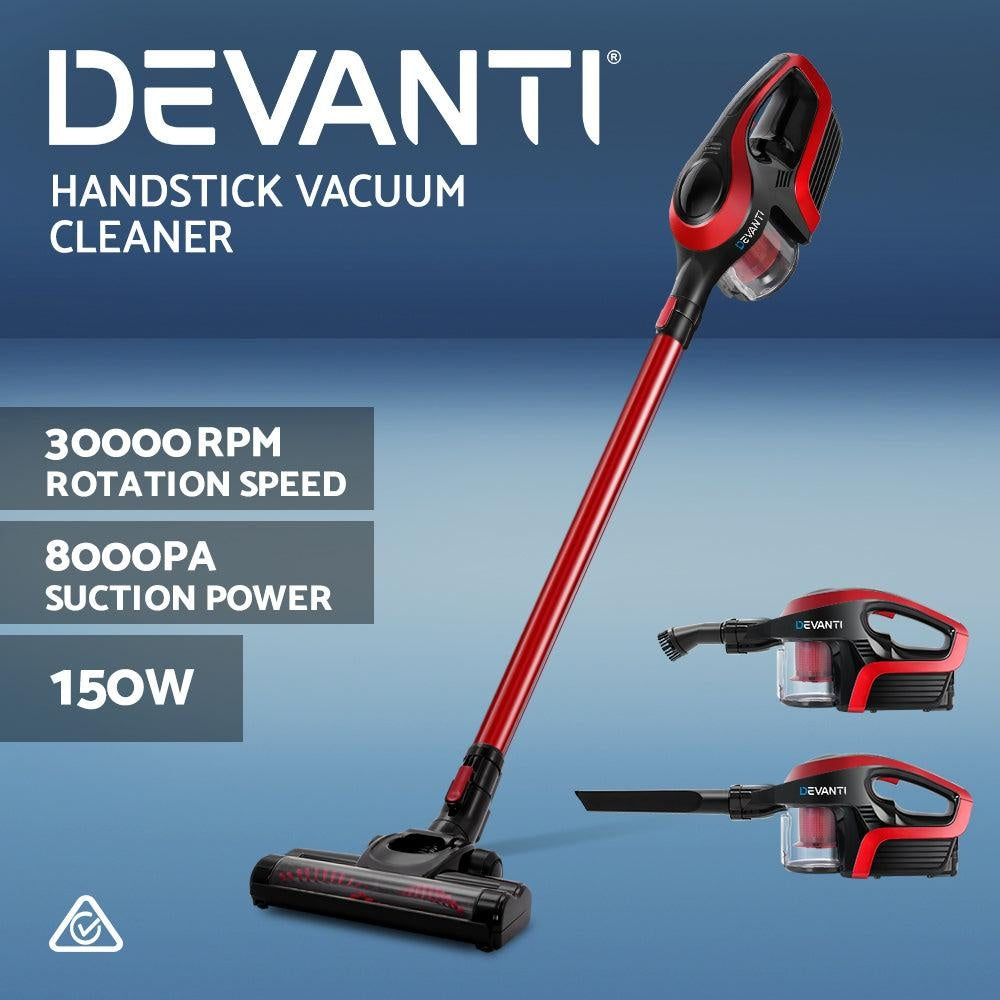 Devanti Cordless Stick Vacuum Cleaner - Black and Red Deals499