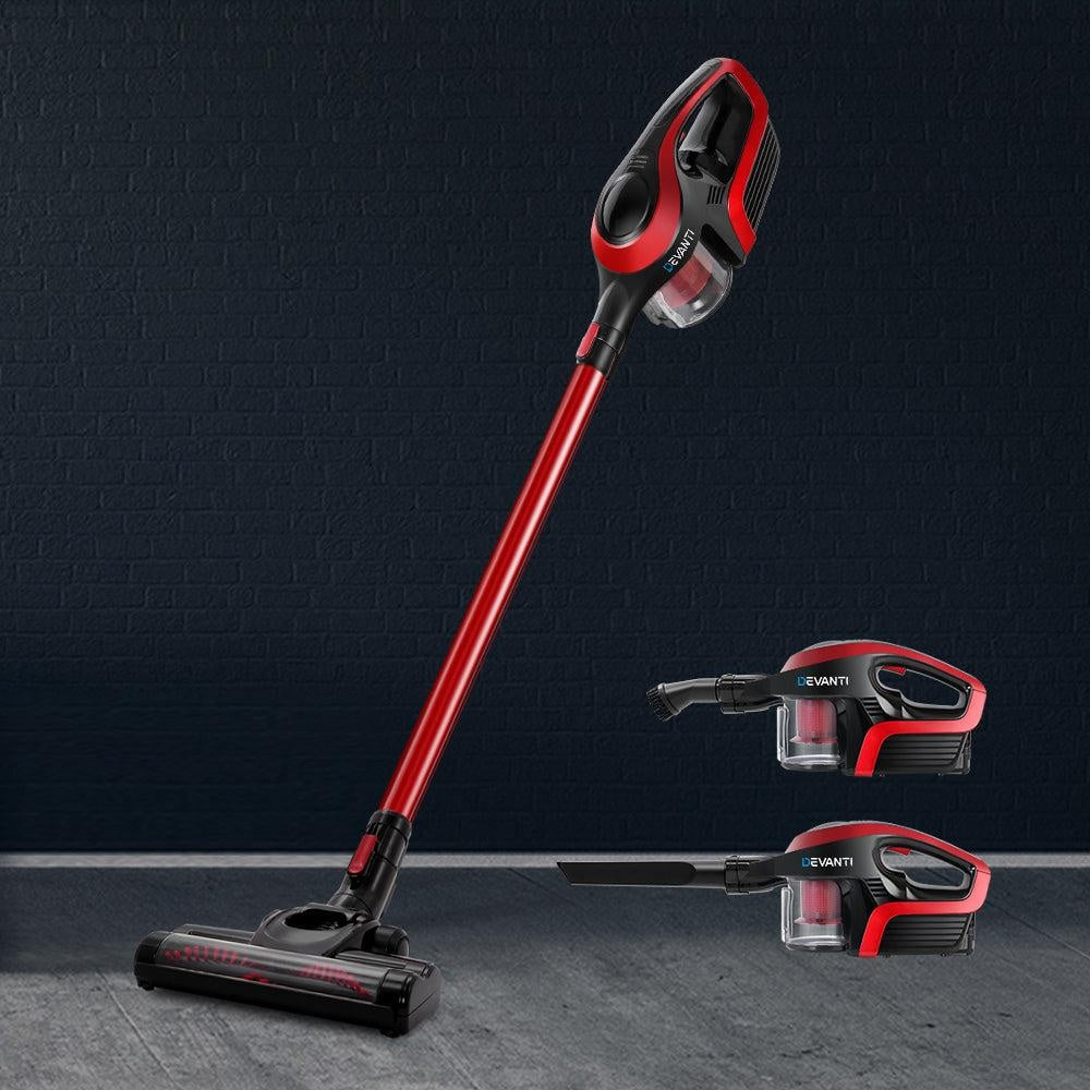 Devanti Cordless Stick Vacuum Cleaner - Black and Red Deals499