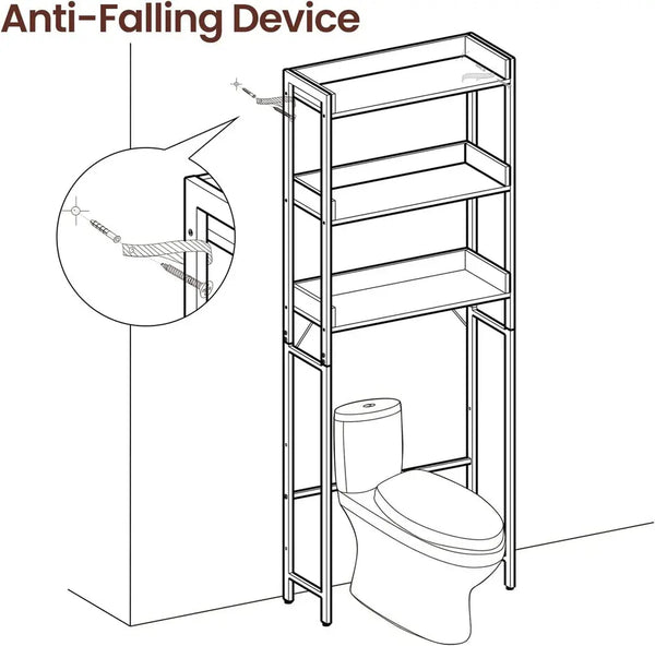 VASAGLE 3-Tier Bathroom Storage Shelf Over Toilet Organizer Rustic Brown and Black Deals499