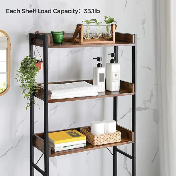 VASAGLE 3-Tier Bathroom Storage Shelf Over Toilet Organizer Rustic Brown and Black Deals499