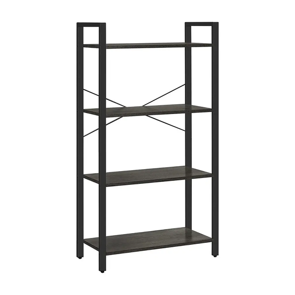 VASAGLE 4-Tier Bookshelf Storage Rack with Steel Frame for Living Room Office Study Hallway Industrial Style Charcoal Grey and Black LLS060B04 Deals499