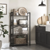 VASAGLE 4-Tier Bookshelf Storage Rack with Steel Frame for Living Room Office Study Hallway Industrial Style Charcoal Grey and Black LLS060B04 Deals499