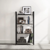 VASAGLE 4-Tier Bookshelf Storage Rack with Steel Frame for Living Room Office Study Hallway Industrial Style Charcoal Grey and Black LLS060B04 Deals499