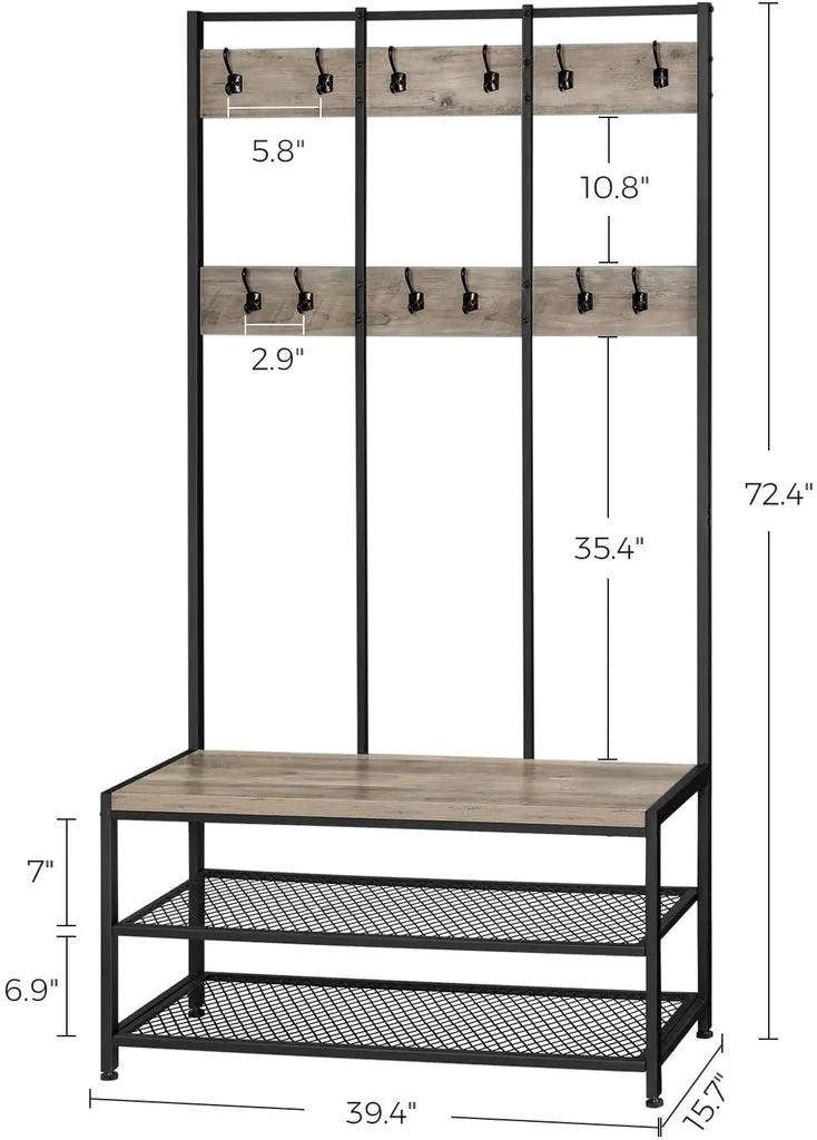 VASAGLE Clothes Rack 184cm Greige HSR086B02 Deals499