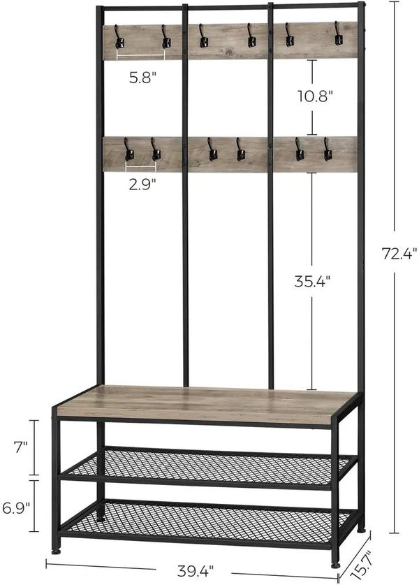 VASAGLE Clothes Rack 184cm Greige HSR086B02 Deals499