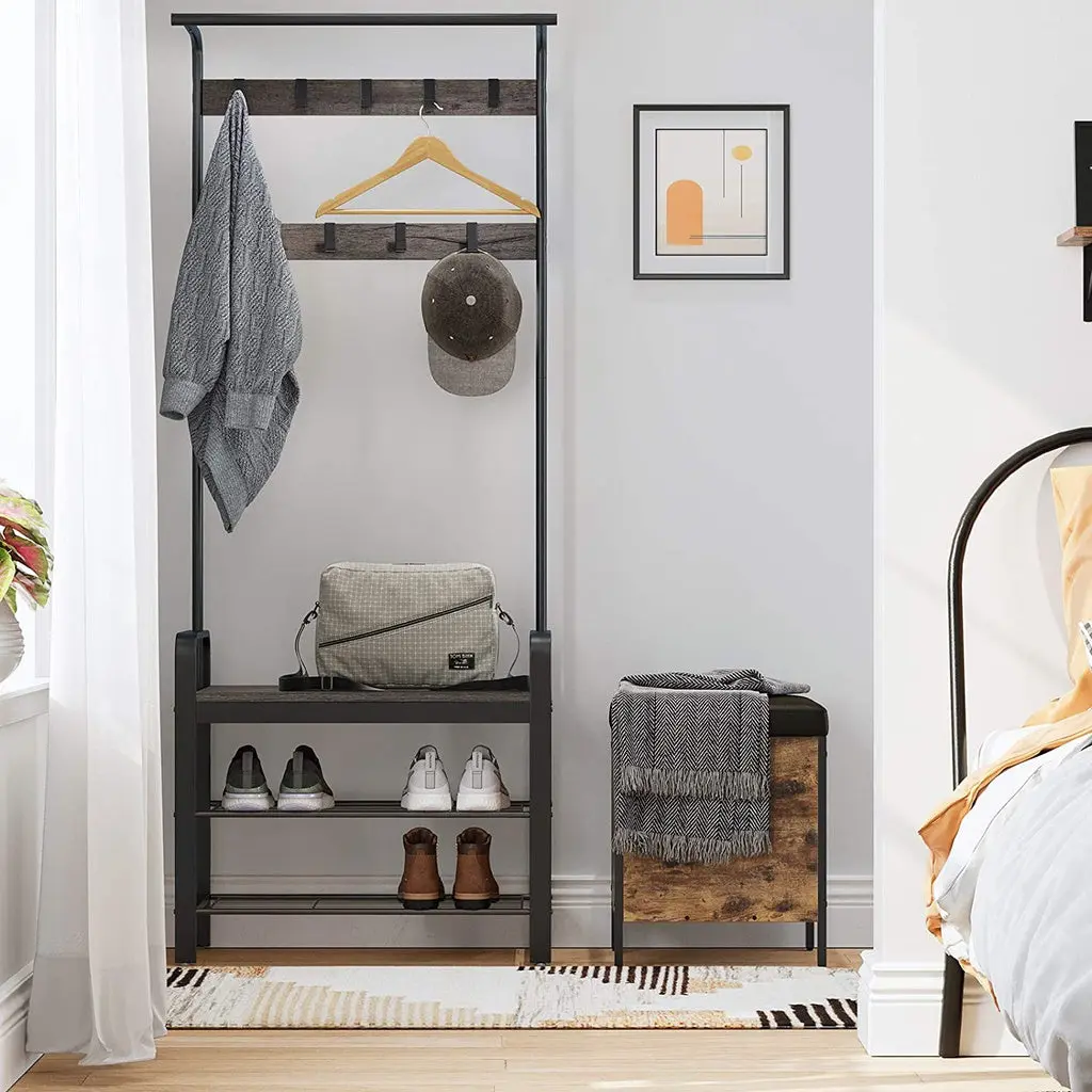 VASAGLE Coat Rack Stand Height 183 cm Hazelnut Brown and Black HSR040B04 Deals499