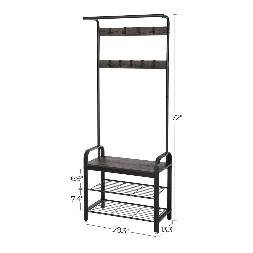 VASAGLE Coat Rack Stand Height 183 cm Hazelnut Brown and Black HSR040B04 Deals499