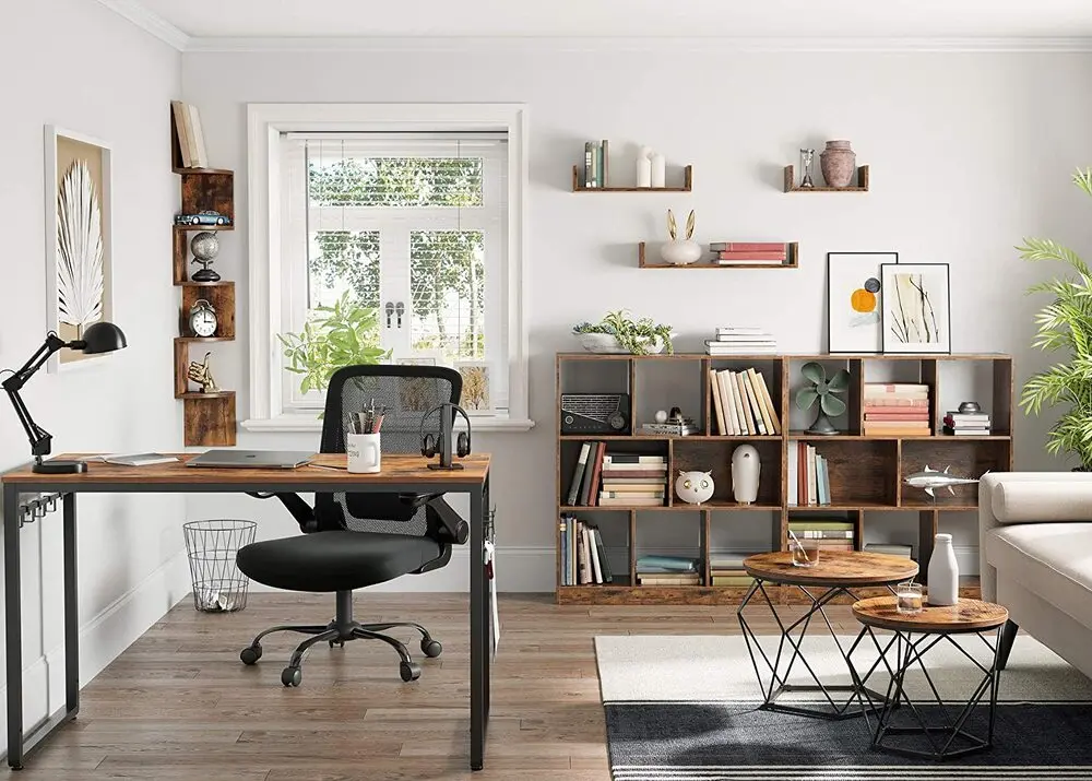 VASAGLE Coffee Tables Set of 2 Side Tables Robust Steel Frame for Living Room Bedroom Rustic Brown and Black LET040B01 Deals499