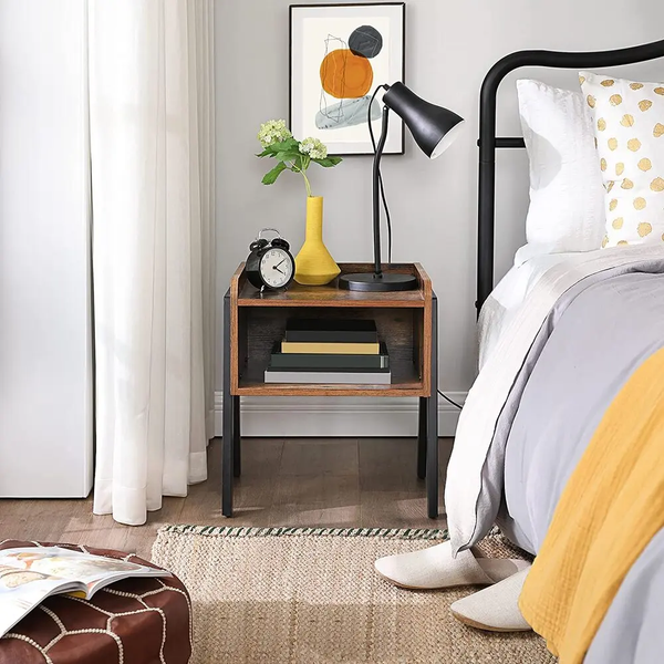 VASAGLE Side Table Rustic Brown and Black LET54X Deals499