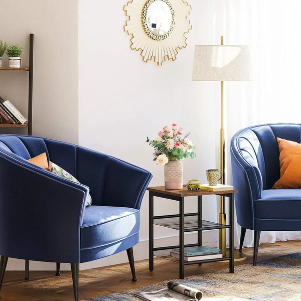 VASAGLE Side Table Set Nightstand Industrial Set of 2 Bedside Tables with Adjustable Mesh Shelves Rustic Brown and Black LET24X Deals499