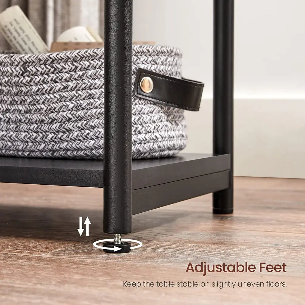 VASAGLE Side Table Set of 2 Charcoal Gray and Black with Storage Shelf LET272B16 Deals499