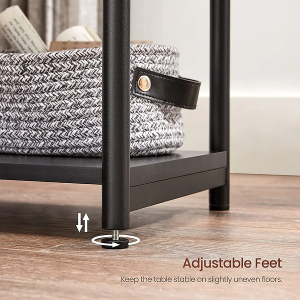 VASAGLE Side Table Set of 2 Charcoal Gray and Black with Storage Shelf LET272B16 Deals499