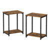 VASAGLE Side Table Set of 2 Vintage Brown with Storage Shelf LET272B01 Deals499