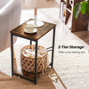 VASAGLE Side Table Set of 2 Vintage Brown with Storage Shelf LET272B01 Deals499