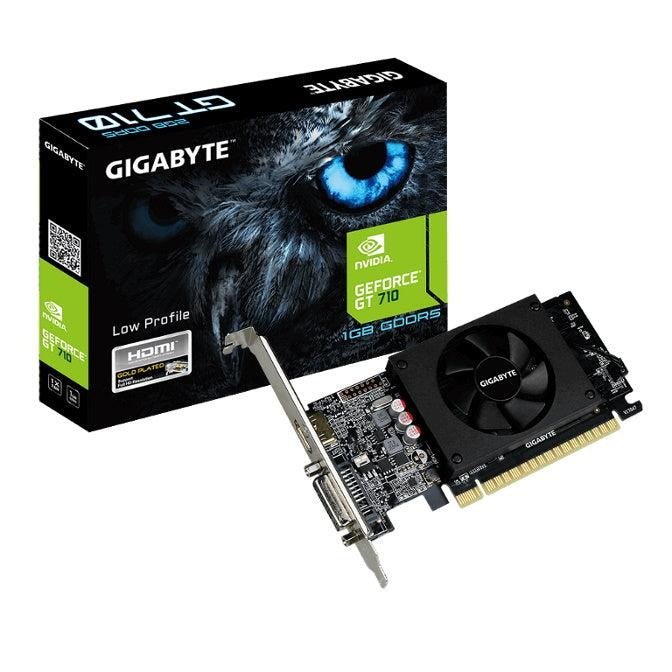GIGABYTE nVidia GeForce GT 710 1GB DDR5 PCIe Graphic Card 4K 2xDisplays HDMI DVI Low Profile 954MHz GIGABYTE