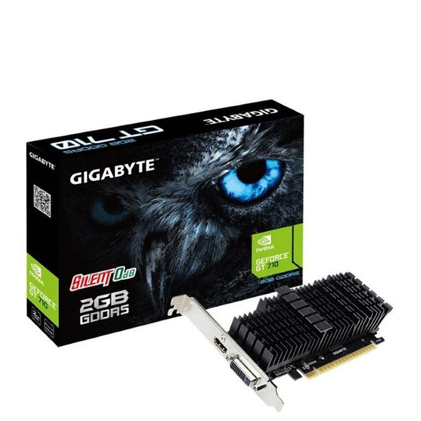 GIGABYTE nVidia Geforce GT 710 2GB DDR5 PCIe Graphic Card 4K 2xDisplays HDMI DVI Low Profile Heatsink 954MHz GIGABYTE