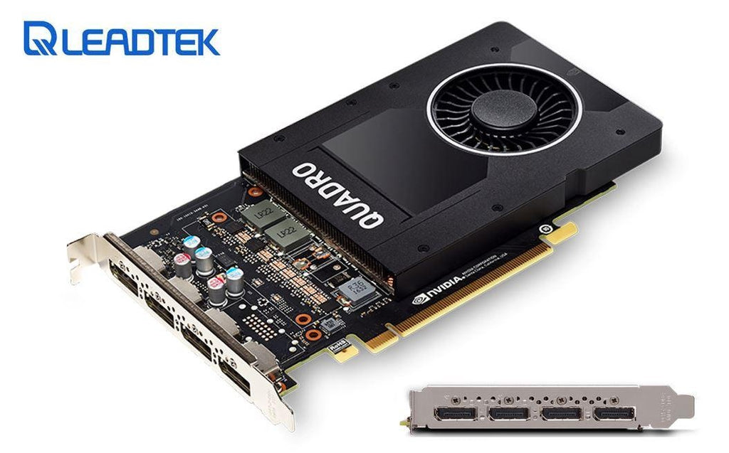 LEADTEK nVidia Quadro P2000 PCIe Workstation Card 5GB DDR5 4xDP 1.4 4x5120x2880@60Hz 160-Bit 140GB/s 1024 Cuda Core Single Slot LS-> VCL-P2200 LEADTEK