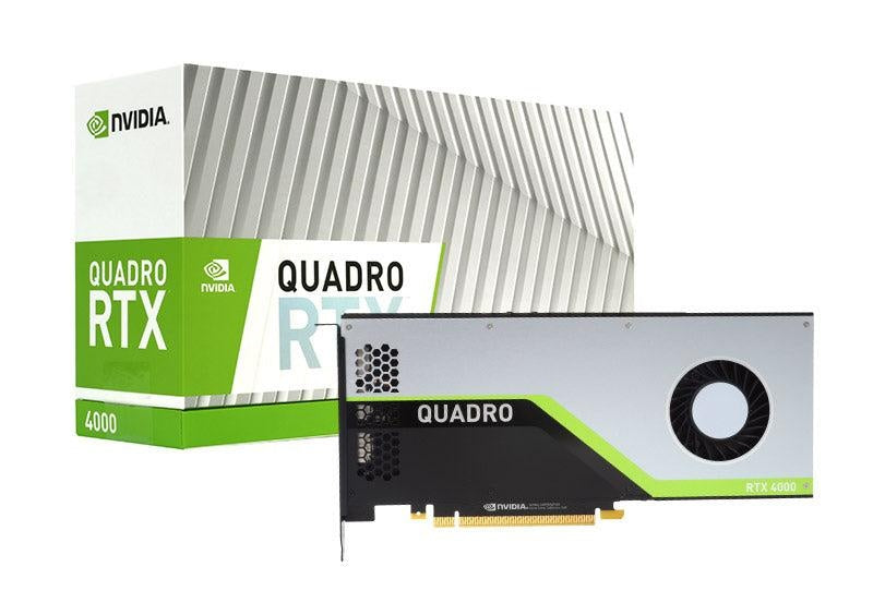 NVidia Quadro RTX4000 PCIe Workstation Card 8GB GDDR6 3xDP1.4 5K 4x4096x2160@120Hz 1xVirtualLink 256-Bit 416GB/s 2304 Cuda 288 Tensor 36 RT ~P4000 E-ENERGY